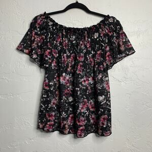 No Boundaries Lace Short Sleeve Blouse Womens Small cottagecore fairy ethereal